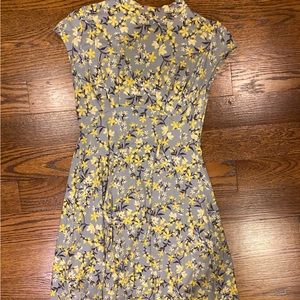 Miami floral high neck fit and flare dress